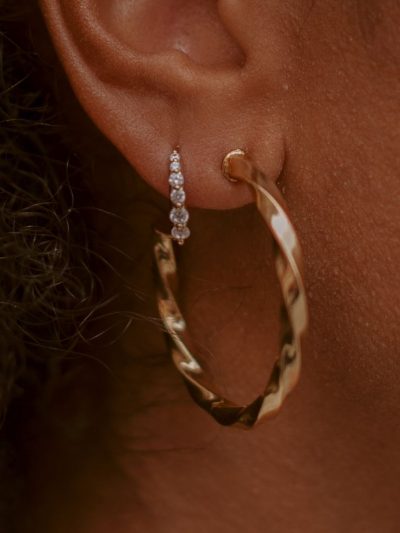 Boucles d'oreilles anneau plaqué or