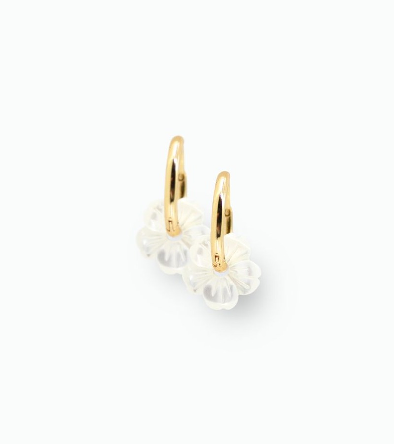 Boucles d'oreilles fleur en perles