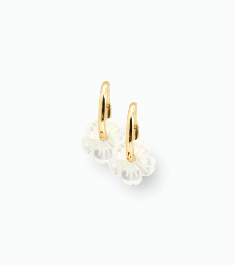 Boucles D'Oreilles Fleur Bijoux Cailloux - Main Image