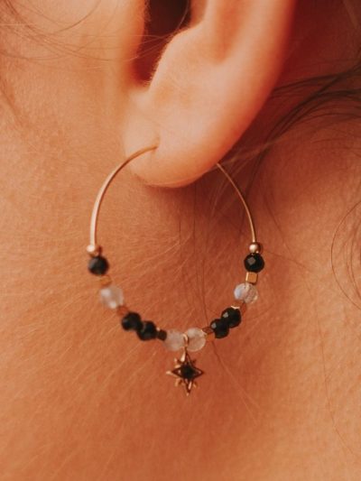boucles d'oreilles avec pierres naturelles