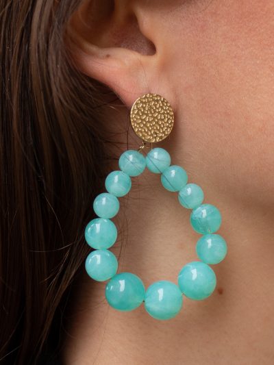 Boucles d’oreilles perles turquoises