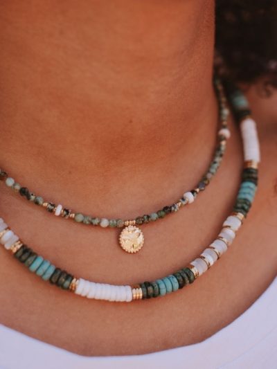 collier turquoise africaine maéna
