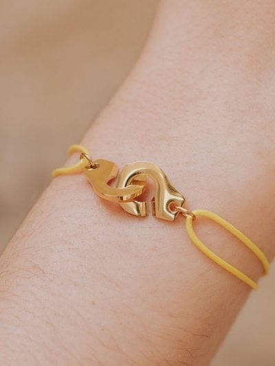 bracelet femme menotte jaune