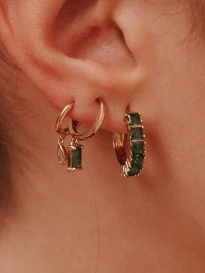 boucles d'oreilles pendantes plaqué or