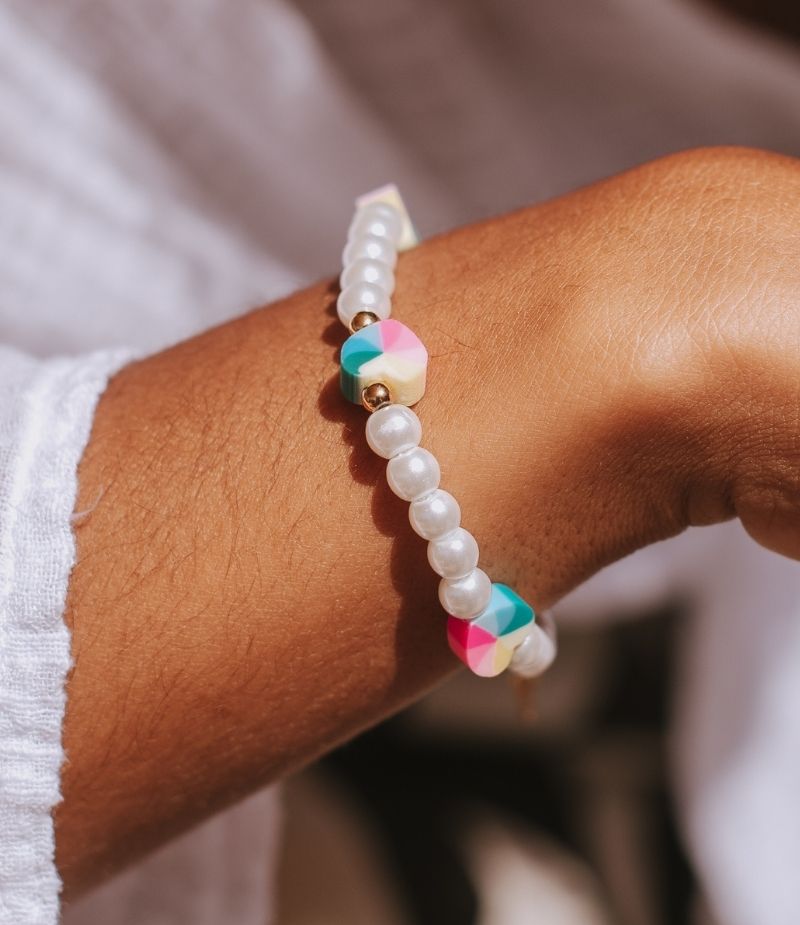 bracelet perles blanches