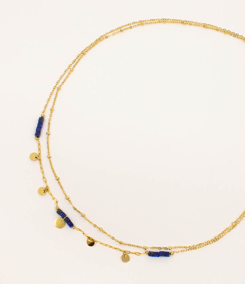 collier lapis lazuli femme