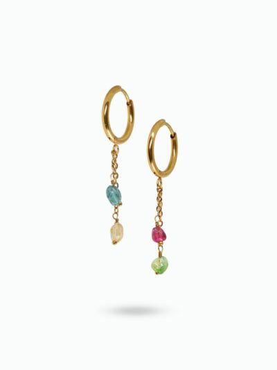 petite créoles pierres colorées