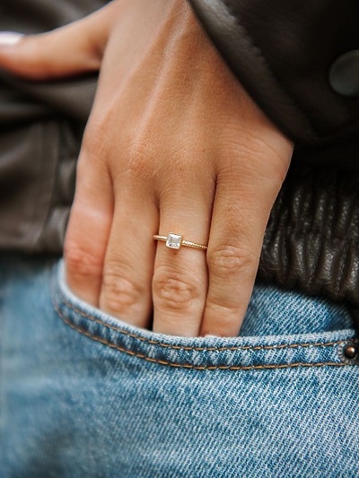 Bague en plaqué or et argent