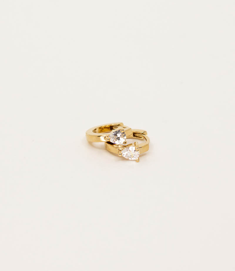 mini créoles en plaqué or avec cristaux