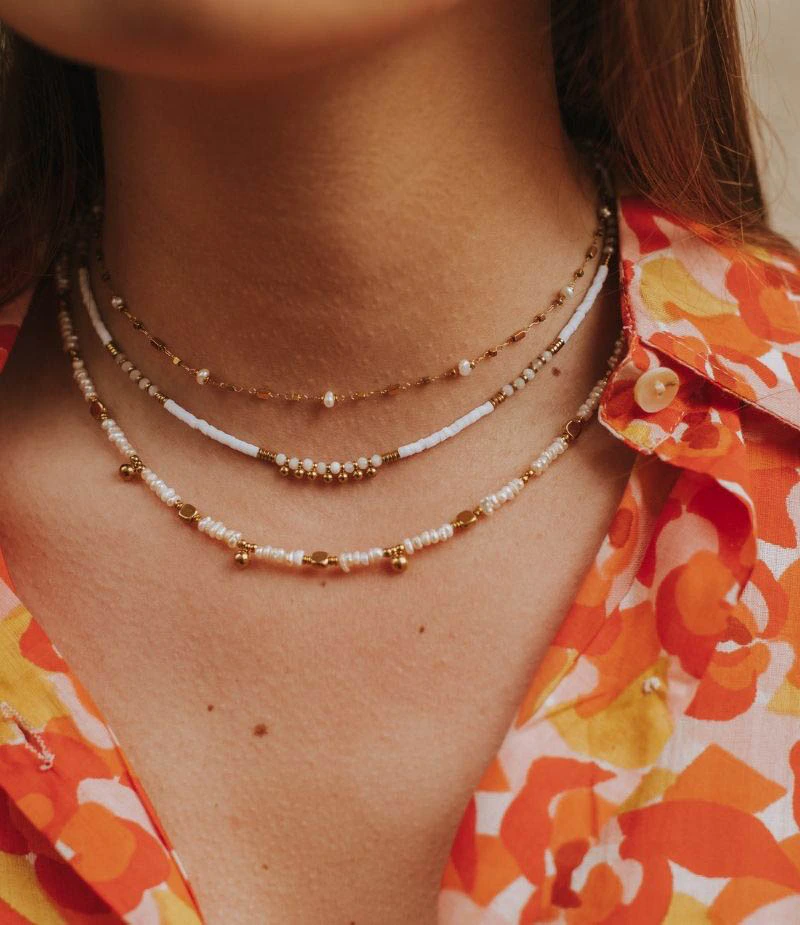 Collier Ras De Cou Pierre Naturelle Bijoux Cailloux Pierre De Lune