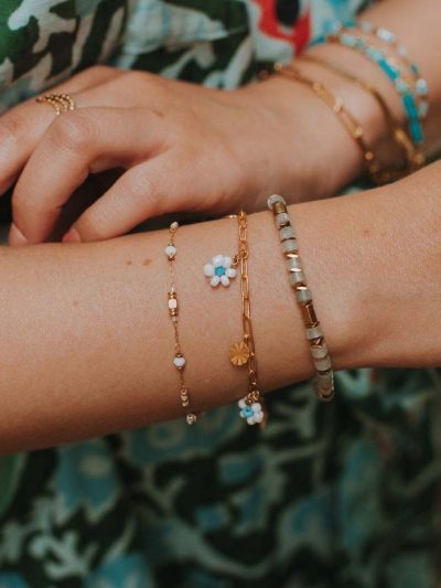 bracelet fleur perles