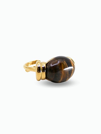 Bague acier doré femme