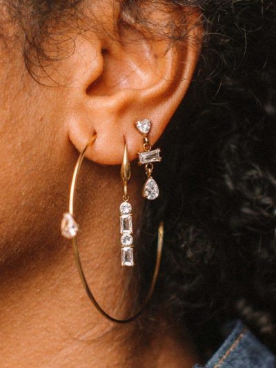 Boucles d'oreilles pendantes cristal