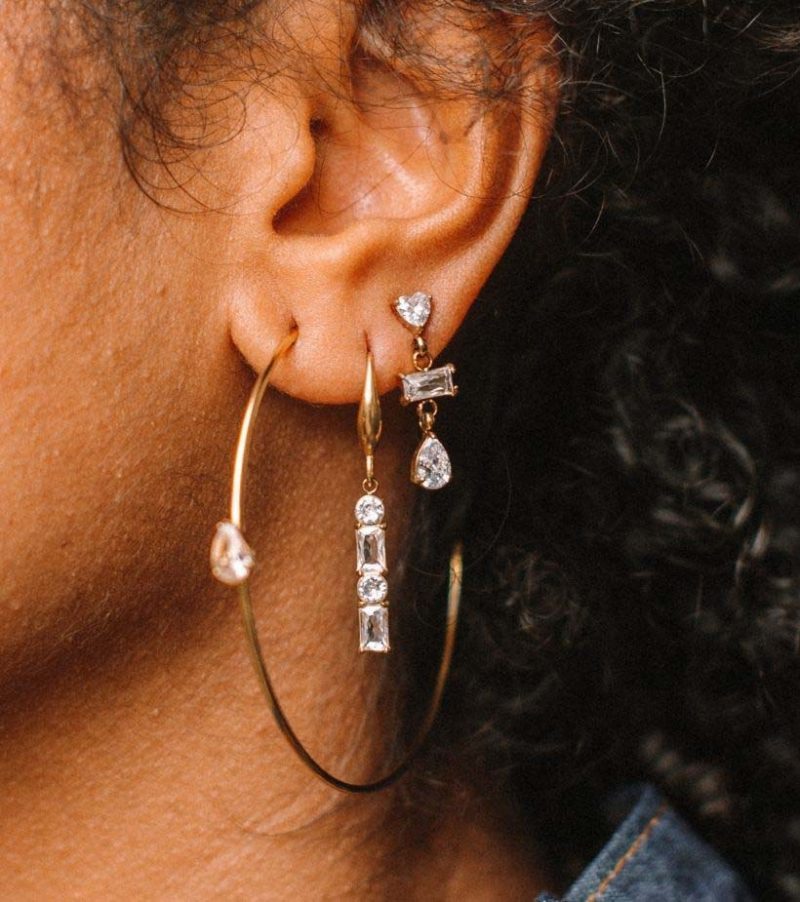 Boucles d'oreilles pendantes cristal