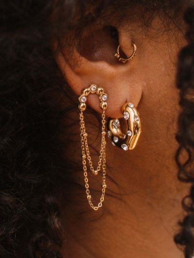 Boucles d'oreilles pendantes strass