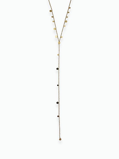Collier pendentif cravate doré à pampilles