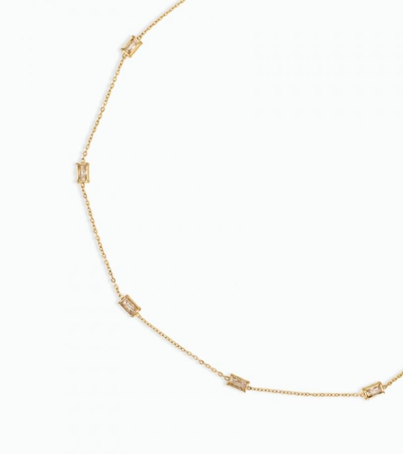 collier rectangle strass