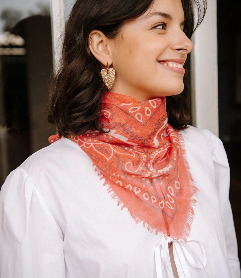 Bandana Rouge Bijoux Cailloux