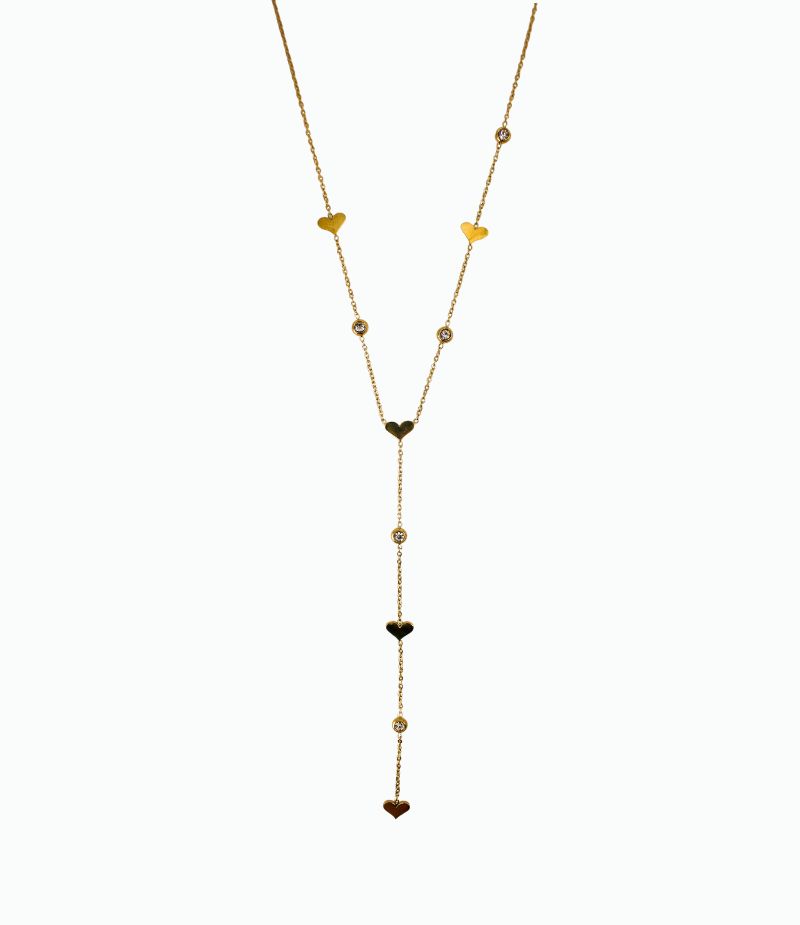 Collier en y avec cœurs