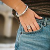 Grosse bague argentée
