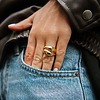 Grosse bague plaqué or femme