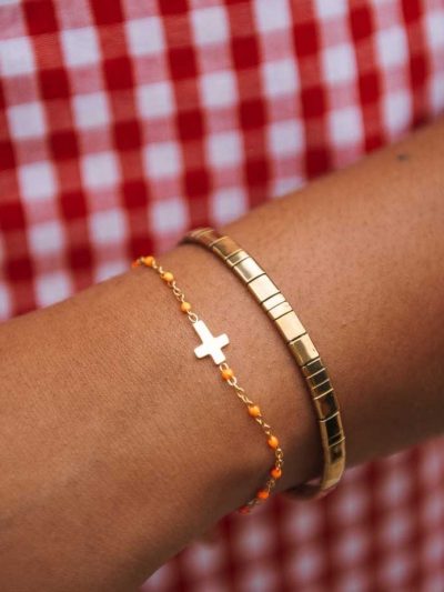 Bracelet croix or