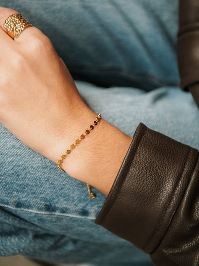 Bracelet en acier inoxydable doré