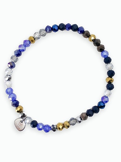 Bracelet cristaux camaïeu marine