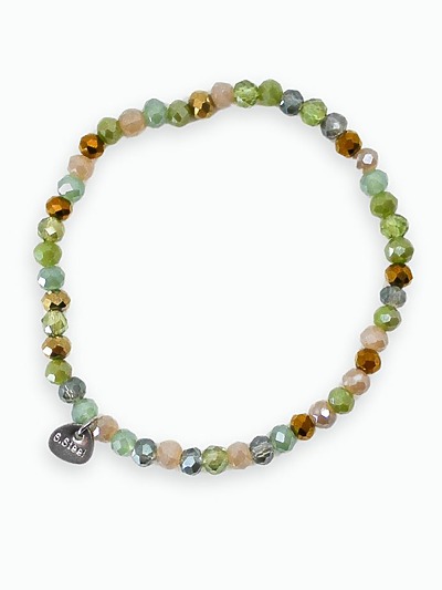 Bracelet cristaux camaïeu vert