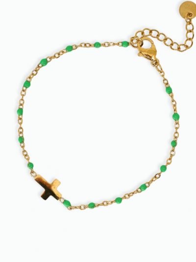 Bracelet croix femme or