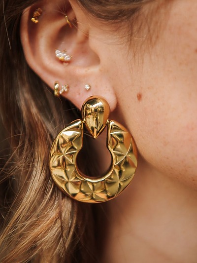Boucles d'oreilles acier inoxydable oversize