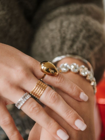 Bague goutte d'eau