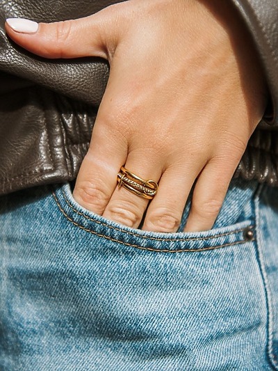 Bague fine multirang