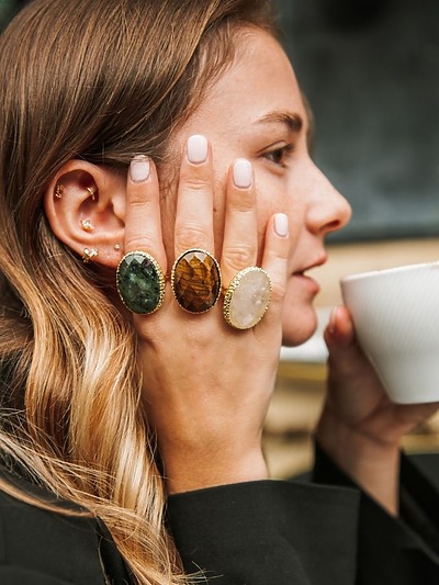 Grosse bague femme avec pierre​