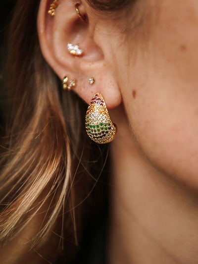 Boucles d'oreilles strass