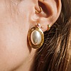 Boucle d'oreille grosse perle blanche