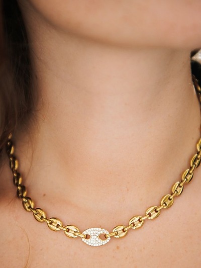 Collier maille grain de café​