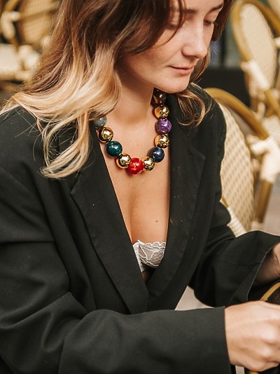 Collier femme en perles