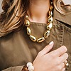 Gros collier doré femme