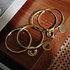 Bracelet jonc acier à breloque étoile, cœur, cercles entremêlés ou médaille