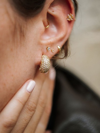 Boucles d'oreilles strass pendantes
