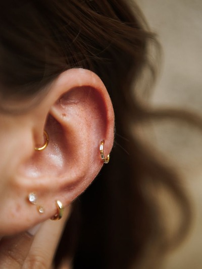 piercing acier inoxydable doré à l'or fin