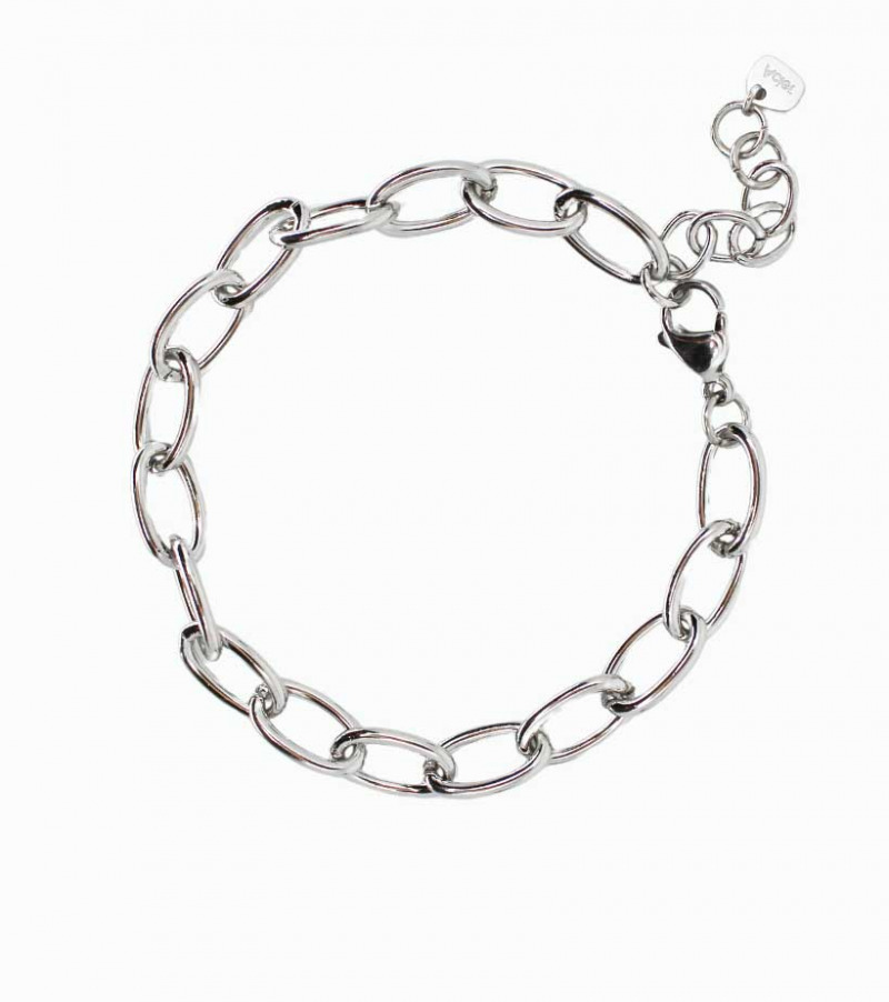 Bracelet maille trombone acier