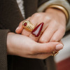 bague coeur rouge