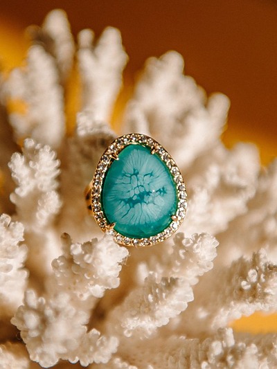 Bague grosse pierre turquoise