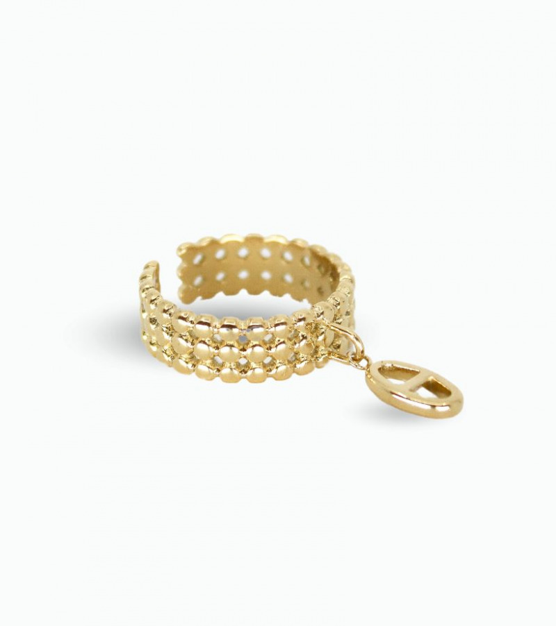Bague breloque dorée