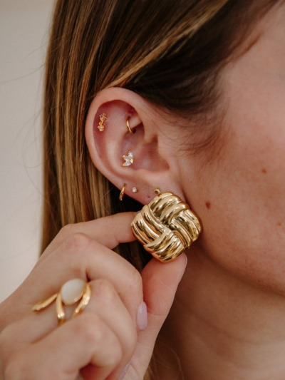Boucles d'oreilles carrées