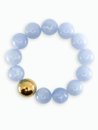 bracelet grosses perles bleues