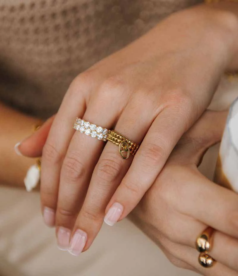 Bague Breloque Dorée Fabienne Bijoux Cailloux