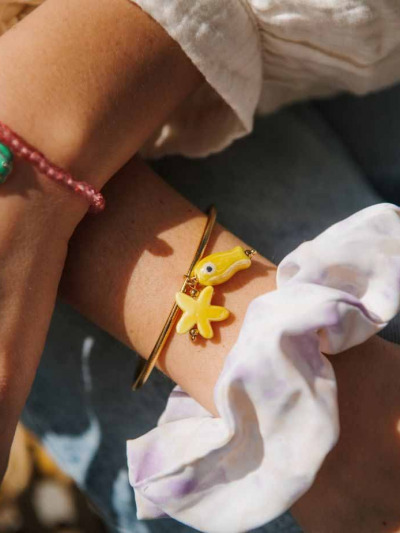 Pendentif poisson jaune